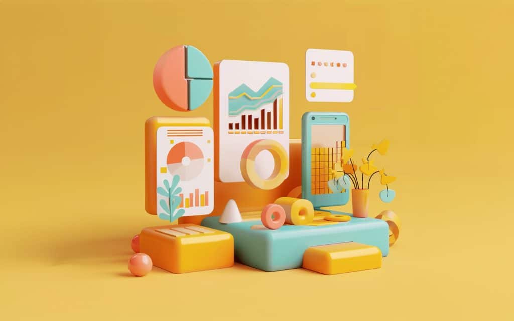 minimal 3d render of procurement software