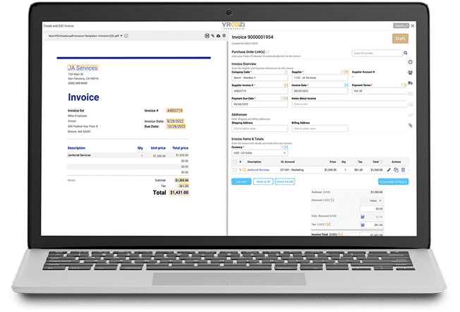 Vroozi Create invoice